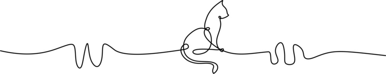 Obraz premium line art cat for a animals day