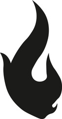 Minimalistic fire flame icon in vector format