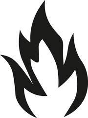 Obraz premium Bold black and white fire flame vector graphic