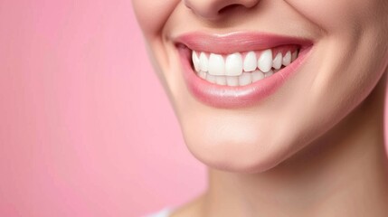 Obraz premium Woman showing her smile, oral health concept generative ai