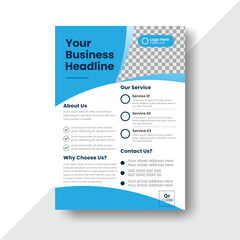Corporate natural shape business flyer design or brochure vector template design with blue color.A4 flyer design  for marketing,business proposal,promotion, advertise, publication.
