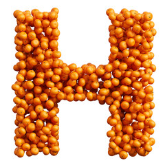 Alphabet from many oranges, letter H