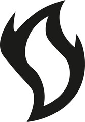 Black fire flame silhouette vector art
