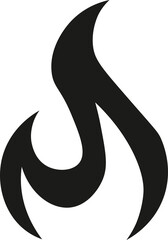 Black fire flame silhouette vector art