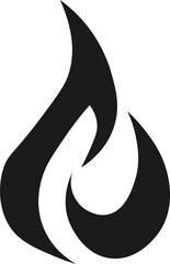 Black fire flame silhouette vector art