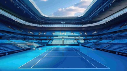 Tennis championship court stadium concept in london british royal international game match