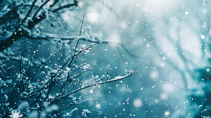 Snowflakes with snow crystals on a blue background at Christmas, stock illustration image 