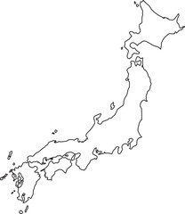 Transparent outline map of Japan