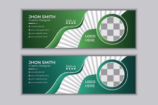 Email signature template design or personal social media cover template and Facebook cover page template design