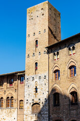 Stone tower of San Gimignano, Tuscany, Italy, Europe