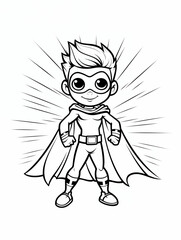 superhero coloring page, fun activity, amusing
