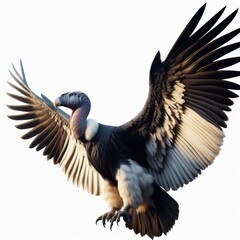 bald eagle in flight on white