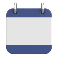 Empty calendar. 3D calendar. 3D illustration.