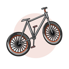 Naklejka premium Flat cartoon illustration of bmx bike in outline style