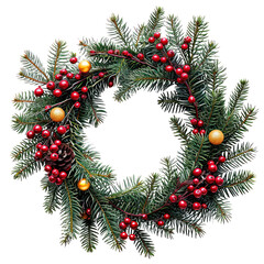 Fototapeta na wymiar Christmas frame wreath ring