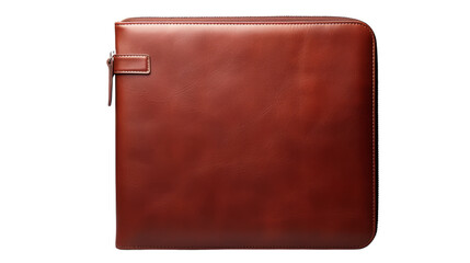 Sleek brown leather iPad case against a crisp white background