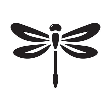 recommend clip art: Dragonfly silhouette in white background