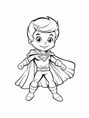 Fototapeta premium Brave Heroes Coloring Collection, kids friendly, joyful