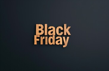 Black background with the words Black Friday in wooden letters
