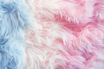 fluffy fur, pastel colors, pink blue and white