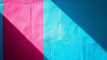  Pink-blue wall, person's shadow in midpoint