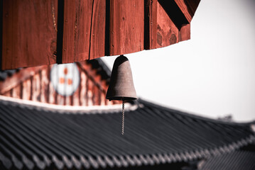 wind-bell hanging from the eaves of a temple