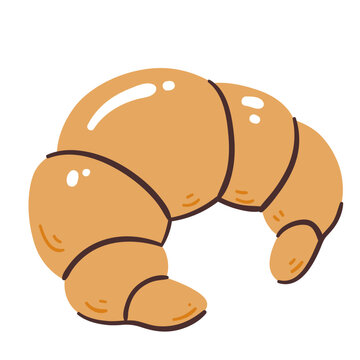 Bakery icon. Croissant drawing. Hand-drawn vector icon.
