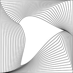 Square dynamic twisted spiral. Modern graphic element