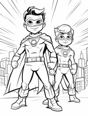 Brave Heroes Coloring Collection, kids friendly, joyful