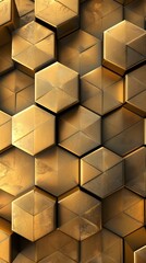 gold metal hexagon background