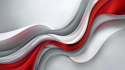 a vector background with abstract red and grey waves on white