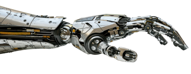 Robot hand isolated on white background