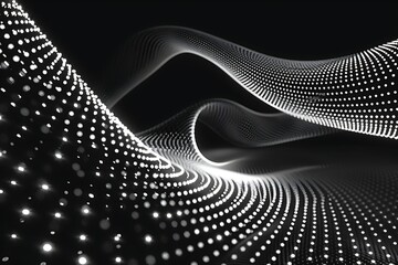 Abstract dynamic particle wave. Tube, abstract dynamic particle vector dotted wave .