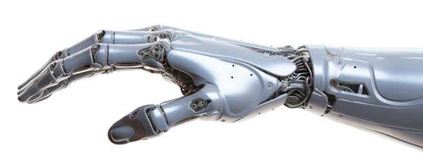 Robot hand isolated on white background