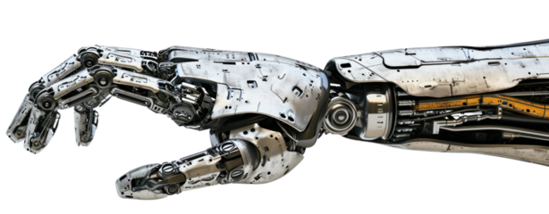 Robot hand isolated on white background