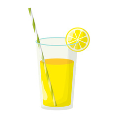 Vector illustration of Lemonade glass on transparent background