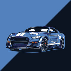 Obraz premium Vector american muscle car with hand drawn style