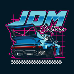 JDM car t-shirt design with text on top © Pxl