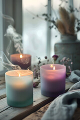 Radiant Harmony of Scented Candles Among Tranquil Surroundings