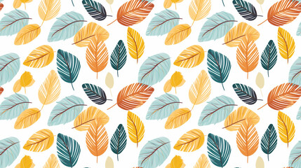 Obraz premium A seamless pattern of autumn leaves in warm colors.
