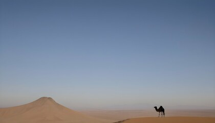 A Camels Hump Silhouetted Against A Desert Horizo Upscaled 8