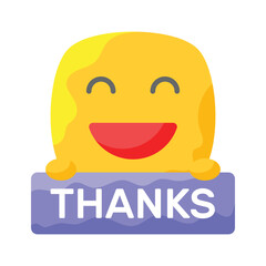Grab this carefully crafted icon of thanks emoji, ready for premium use