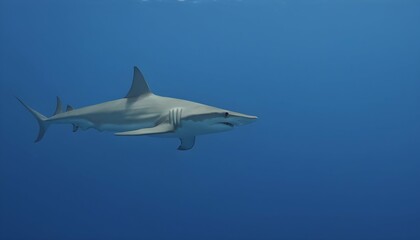A Hammerhead Shark Patrolling The Edge Of A Drop O Upscaled 8