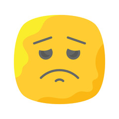Get your hands on perfectly designed sad emoji icon, customizable vector