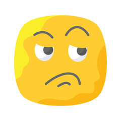 Pixel perfect icon of jealous emoji, isolated on white background