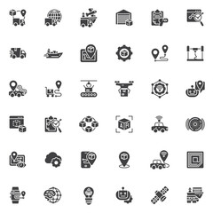 Logistics and Delivery vector icons set