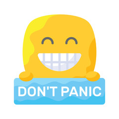 Dont panic emoji vector design, customizable flat style vector