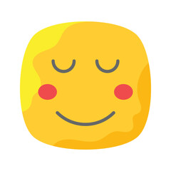 Calm face emoji icon, proud, cool expressions vector design