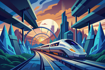 illustration of speed train