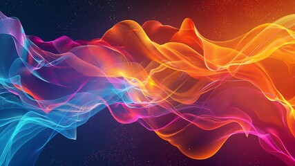 Obraz premium An abstract Fractal background illustration, pink, blue and orange data flow, business concept, wallpaper, screensaver